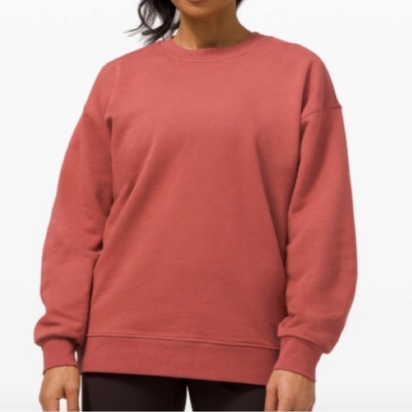 lululemon athletica Tops - Lululemon Perfectly Oversized Crew Soft Cranberry Size 10
